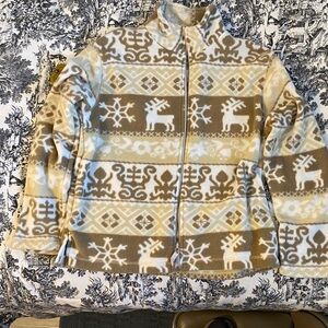 St. John's Bay Tan and Cream Fleece jacket